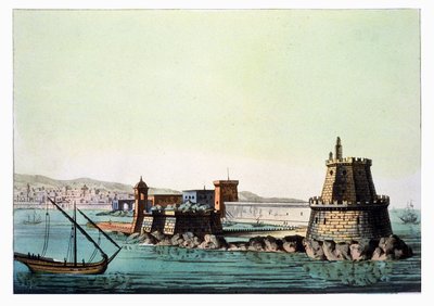 Algerin satama ja myyrä, levy 69 Jules Ferrarion teoksesta "Le Costume Ancien et Moderne", kaiverrus Gaetano Zanson (1771-1816), julkaistu noin 1820-30-luvulla tekijältä L. Rossi