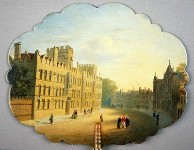 Viktoriaaninen näyttö, jossa on kohtaus Oxford High Streetistä ja Queen