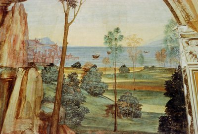 Pyhän Benedictuksen elämä (yksityiskohta) tekijältä L. and Sodoma, G. Signorelli