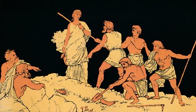 "Antigone ja Polyniksen ruumis", 1880 tekijältä Lachmann