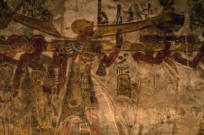 Bareljefi Derrin temppelistä, Ala-Nubia, Egypti, Egyptin sivilisaatio, Uusi kuningaskunta, XIX-dynastia tekijältä Amadeo (after) Modigliani
