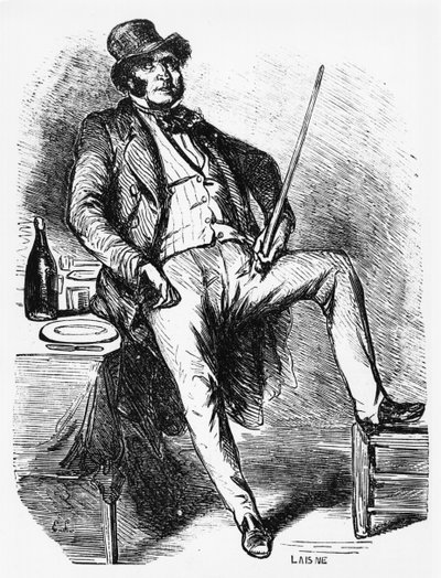 Vautrin, kuvitus Honore de Balzacin (1799-1850) teoksesta "Le Pere Goriot" tekijältä Laisne