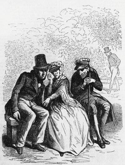 Kuvitus isä Goriotille, Honore de Balzacin (1799-1850) romaani moniosaisesta kokoelmasta Human Comedy, kaiverrus Laisne tekijältä Laisne Laisne
