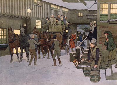Valmentajan saapuminen (väri litho) tekijältä Laloin Laloin