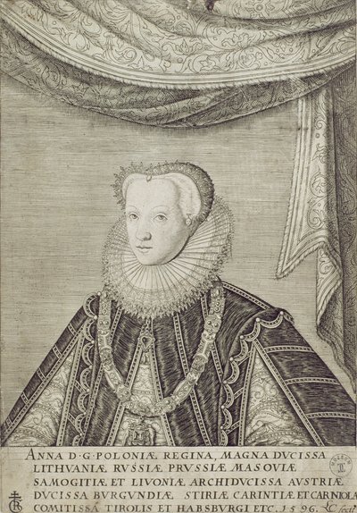 Anna Habsburg (1573-98) Puolan kuningatar, 1596 tekijältä Lambert Cornelis