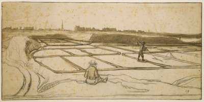 Suolakaivostoiminta Le Croisicissa, 1645 (liitu, kynä ja sivellin paperille) tekijältä Lambert Doomer