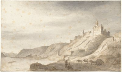 Rheinfelsin linna lähellä St. Goaria Reinillä tekijältä Lambert Doomer