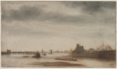 Näkymä Orléansiin Loire-joelta, n. 1670. tekijältä Lambert Doomer