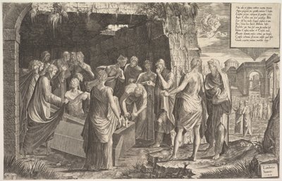 Lasaruksen herättäminen, 1544. tekijältä Lambert Suavius