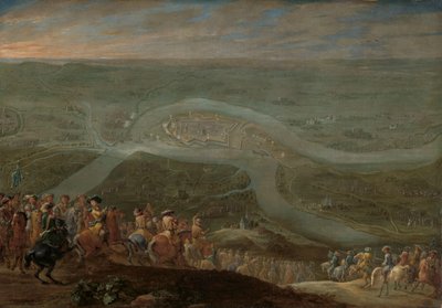 Kuningas Ludvig XIV ja hänen seurueensa Schenkenschansin piirityksessä, 1672 tekijältä Lambert de Hondt (II)
