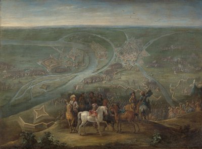 Ranskalaiset komentajat Rheinbergin piirityksessä, noin 1675 (öljy kankaalle). tekijältä Lambert de II Hondt