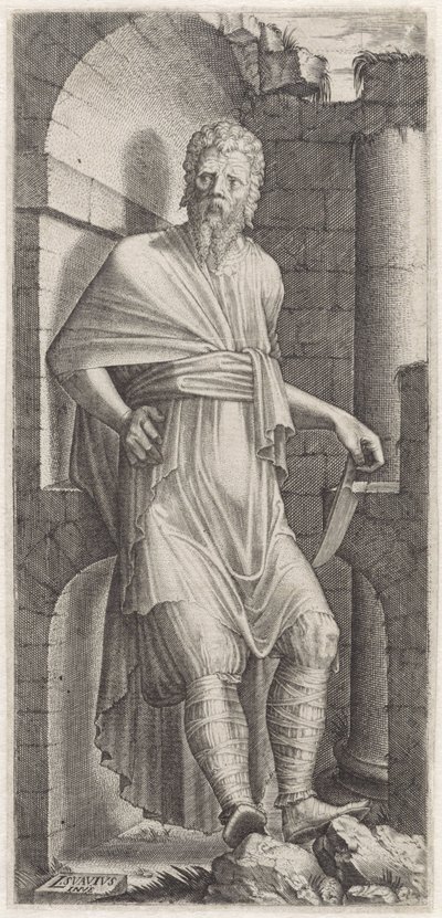 Apostoli Bartolomeus Kristus, kaksitoista apostolia ja Paavali (sarjan nimi) tekijältä Lambertus Suavius