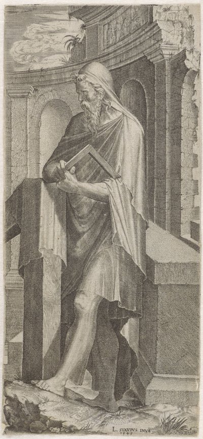 Apostoli Jude Taddeus Kristus, kaksitoista apostolia ja Paavali (sarjan nimi) tekijältä Lambertus Suavius
