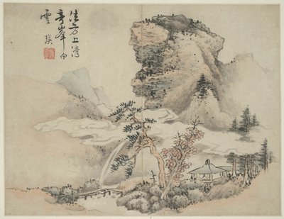 Maisema muinaisten mestareiden tyyliin: Fang Congyin jälkeen (toimii n. 1340-80) tekijältä Lan Ying
