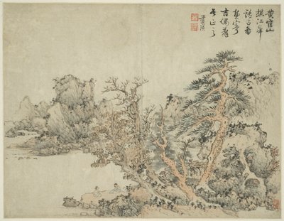 Maisema muinaisten mestareiden tyyliin: Wang Mengin (n. 1308-1385) mukaan tekijältä Lan Ying