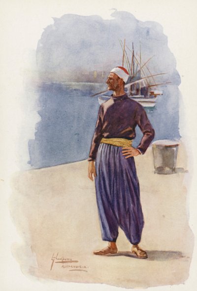 Egyptin kansa: Marakbi (värilitografia). tekijältä Lance Thackeray