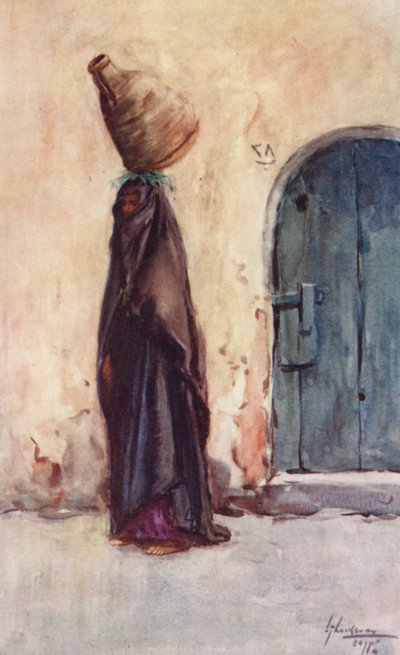 Egyptin kansa: Fellaha Hamla el Belassi (värilitografia). tekijältä Lance Thackeray