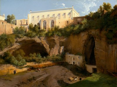 Näkymä huvilalle, Pizzofalcone, Napoli, c. 1819. tekijältä Lancelot Théodore Turpin de Crissé de Crissé