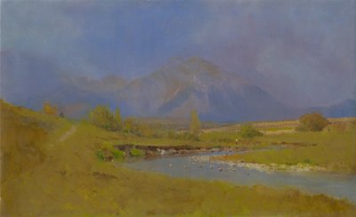 Podtatranská maisema kevätsateen jälkeen, 1878-79 tekijältä Laszlo Mednyanszky
