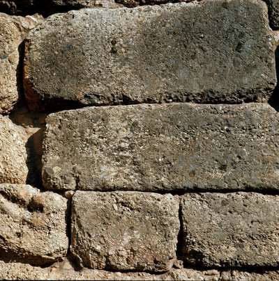 Seinät lähellä Lions-porttia: muinaisen Mycenesin kaupungin paikka Peloponnesoksella (1500-1100 eKr.) Kreikka tekijältä Late Helladic Period Mycenaean