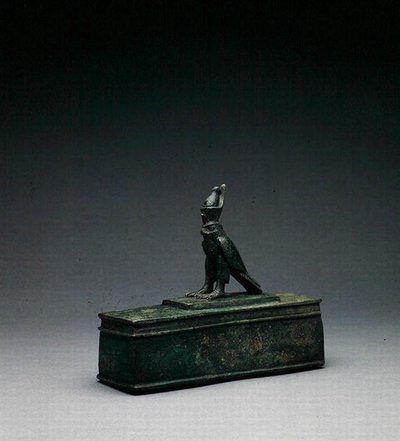 Falcon relikvääri (pronssi) (pronssi) tekijältä Late Period Egyptian