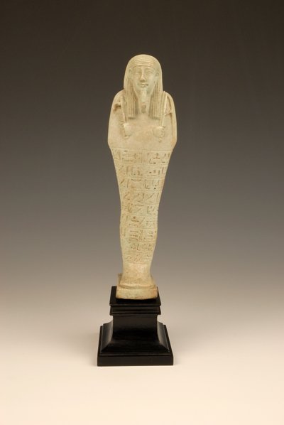 Shabti of Imhotep, 380-342 eKr. (fajanssi ja vihreä lasite) tekijältä Late Period Egyptian