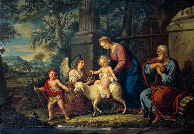 Pyhä perhe Pyhän Johannes Kastajan kanssa, Lattanzio Querena (1768-1853). tekijältä Lattanzio Querena