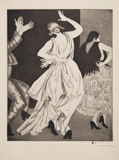 Espanjalainen tanssija nro 1, pub. 1923. tekijältä Laura Knight