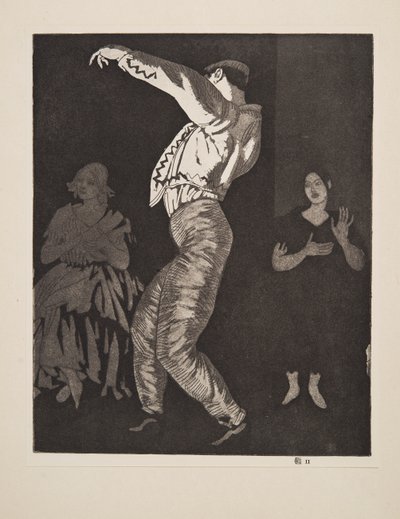 Espanjalainen tanssija nro II, pub. 1923. tekijältä Laura Knight