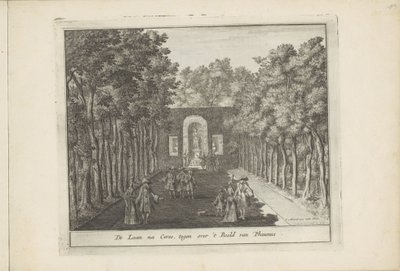 Avenue ja Ceresin patsas Het Loon palatsin puutarhassa Laan na Ceres, vastapäätä Phaunuksen patsasta (otsikko esineessä) Dutch Field Splendor, Of ​​