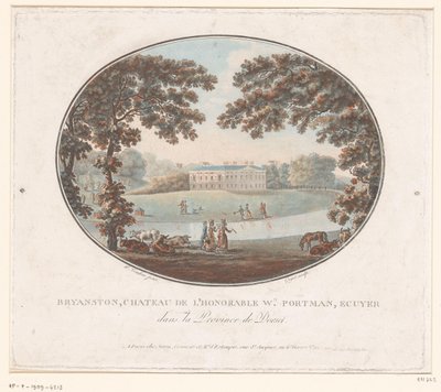 Näkymä Sir William Portmanin maalaistalosta Bryanstonissa Bryanston, Chateau de l