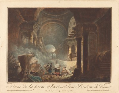Rooman basilikan sisäosan raunio tekijältä Laurent Guyot after Hubert Robert