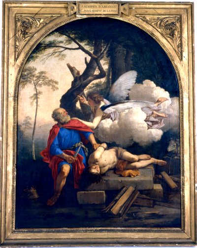 "Aabrahamin uhri", 1600-luku. tekijältä Laurent de la Hyre