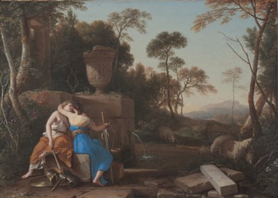 Rauhan ja oikeuden suudelma, 1654 tekijältä Laurent de la Hyre