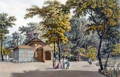 Eremitaasi Laxenbourgin keisarillisen palatsin puutarhassa, Itävallassa, noin 1790 tekijältä Laurenz Janscha