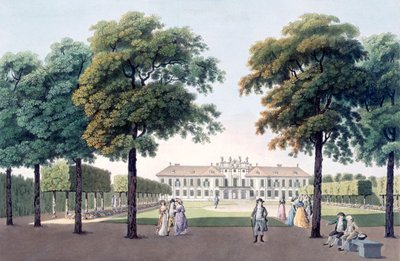 Näkymä Chateau of Pleasuresta Hetzendorfissa, Wienissä, 1790-luku tekijältä Laurenz Janscha