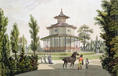 Näkymä kiinalaisesta kesämökistä, Lichtensteinin palatsista Eisgrubissa, kaiverrus Johann Ziegler (n. 1750-n. 1812), 1792 tekijältä Laurenz Janscha