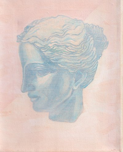 Tyttö sinisessä, 2025 (akryyli kankaalle) tekijältä Laurie Michaels