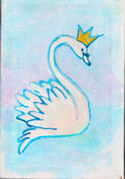 Joutsenkuningas, 2025 (akryyli kankaalle) tekijältä Laurie Michaels