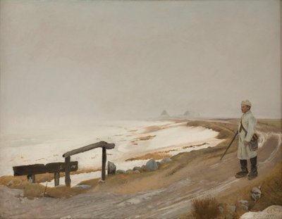 Sumuinen talvipäivä. Karrebæksminde tekijältä Laurits Andersen Ring