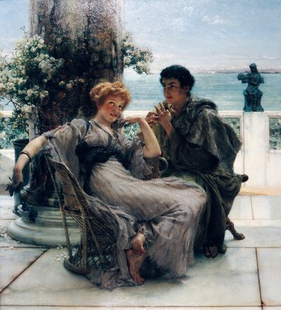Kosiskelu (kosinta) tekijältä Lawrence Alma-Tadema