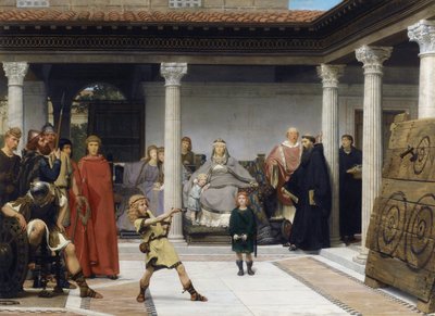 Clotilden ja Clovisin lasten koulutus - Peinture de sir Lawrence Alma-Tadema tekijältä Lawrence Alma Tadema