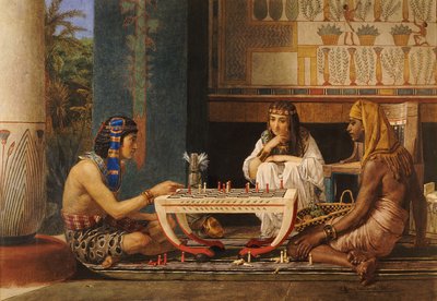 Egyptiläiset shakinpelaajat, 1868 tekijältä Lawrence Alma Tadema