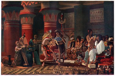 Ajanviete muinaisessa Egyptissä kolme tuhatta vuotta sitten, kuvitus "Egyptin myytistä ja legendasta", julkaisija Gresham Publishing, Co. tekijältä Lawrence Alma Tadema