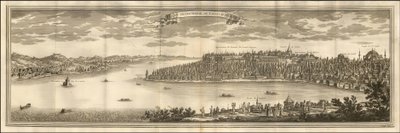 1711 kuvitus - Näkymä Konstantinopolin suuresta serrailista tekijältä Le Blond