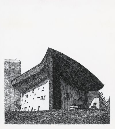 Notre Dame du Hautin kappeli Ronchampissa tekijältä Le Corbusier (1887 1965)