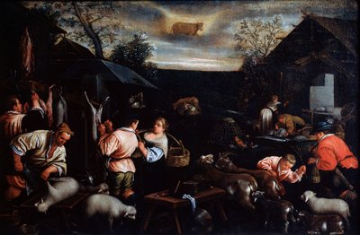 Huhtikuu sarjasta The Seasons, 1500-luvun loppu tai 1600-luvun alku tekijältä Leandro Bassano