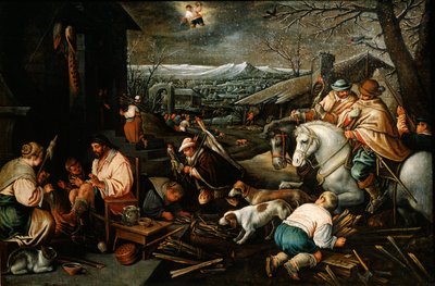 Tammikuu sarjasta The Seasons, 1500-luvun loppu tai 1600-luvun alku tekijältä Leandro Bassano