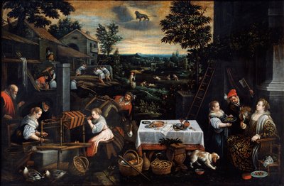 Heinäkuu sarjasta The Seasons, 1500-luvun loppu tai 1600-luvun alku tekijältä Leandro Bassano
