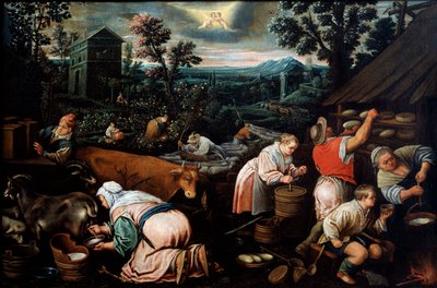 Toukokuu sarjasta The Seasons, 1500-luvun loppu tai 1600-luvun alku tekijältä Leandro Bassano